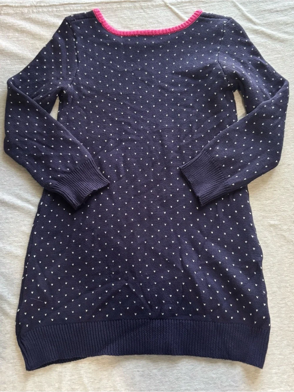 Gymboree Fair Isle Flurry Polar Bear Sweater Dress Girls Size 6 Navy Pink